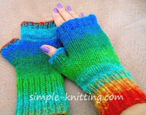 2 needle fingerless mittens free pattern