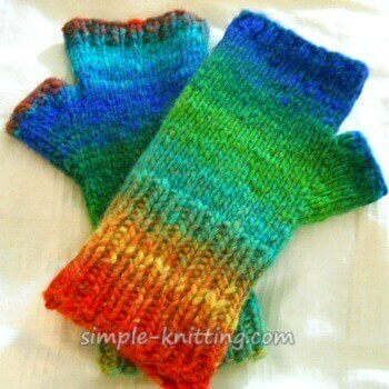 knitting pattern fingerless mittens two needles