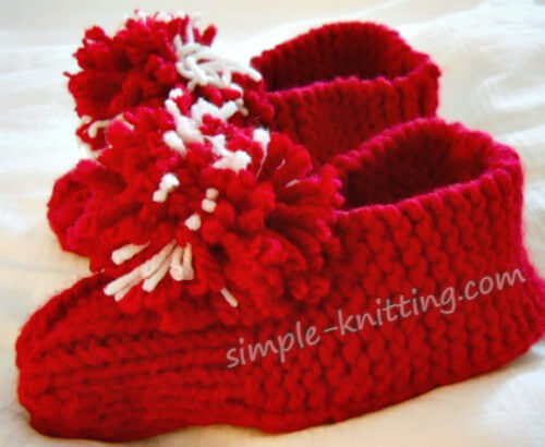 free knitted slipper patterns on 2 needles